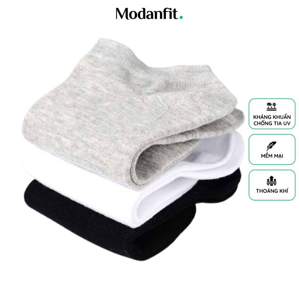 Tất ngắn 4 màu Cotton Organic kháng khuẩn khử mùi MODANFIT