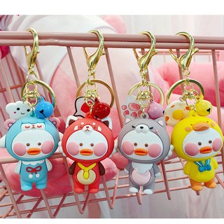 Móc khóa hoạt hình Vịt Con Mặc Áo Gấu kèm chuông siêu đẹp siêu rẻ chất liệu siêu siêu xịn sò