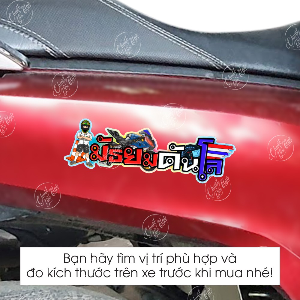 Combo 5 tem xe decal chữ tiếng THÁI chống nước hình dán chống nước trang trí hong xe máy chất lượng cao