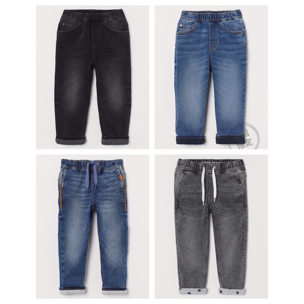 Quần Jean lót nỉ trẻ em bé trai - Size từ 18 tháng đến 10 tuổi - Cam kết 100% HM Authentic