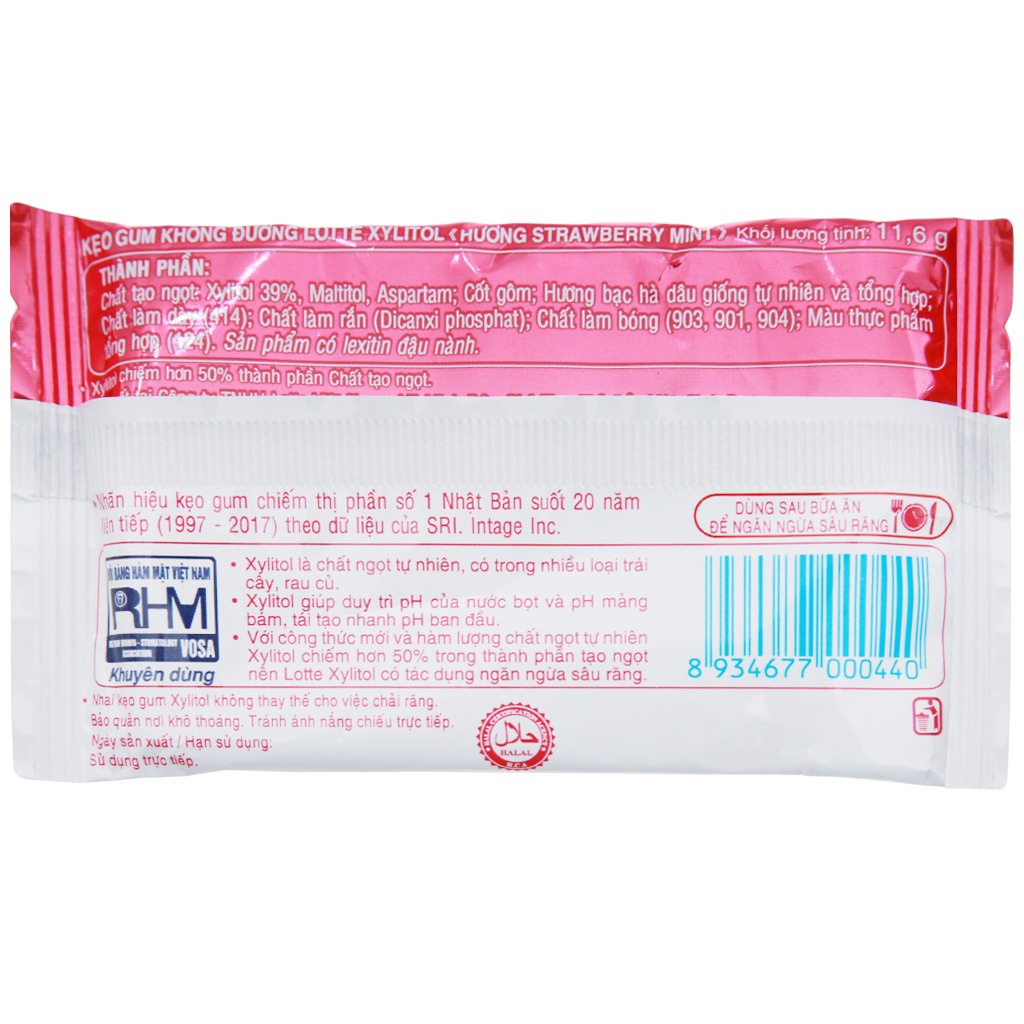 Kẹo Cao Su - Kẹo Gum Không Đường Xylitol 58g Đủ Vị