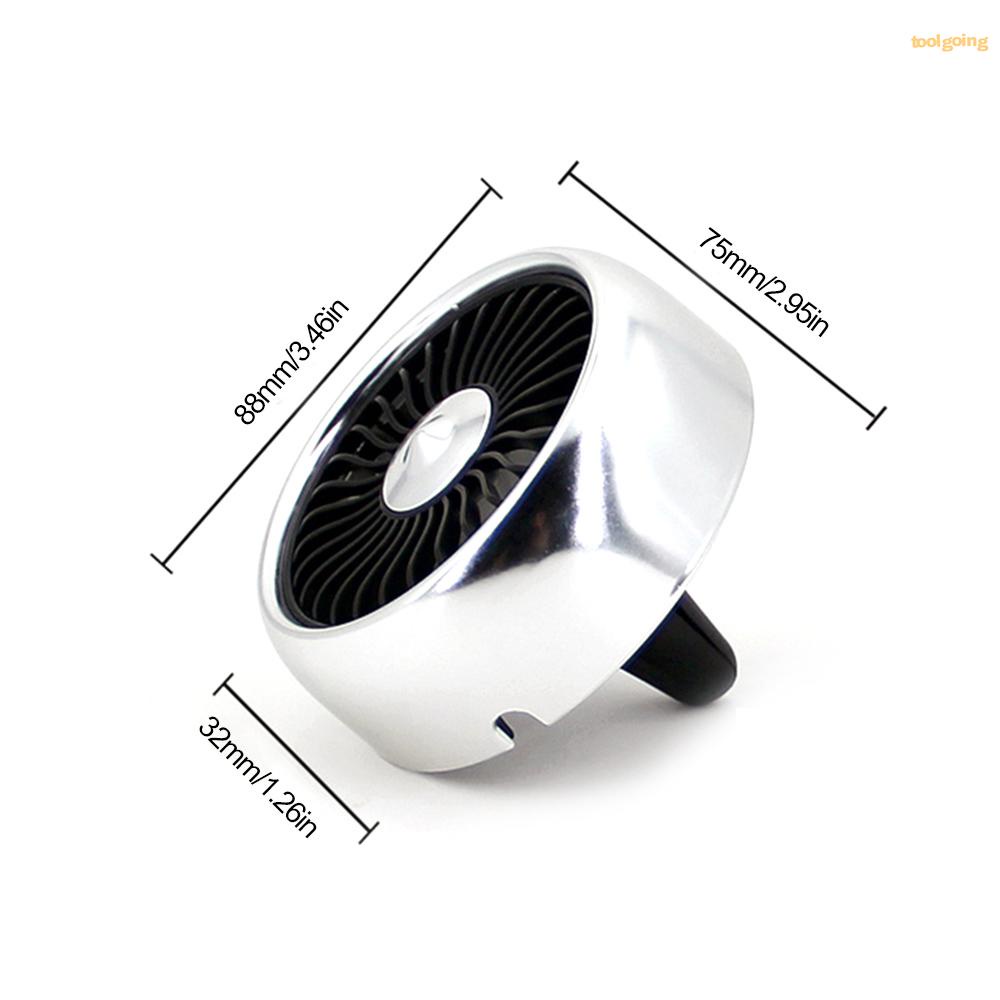 Ready in stock Mini Car Fan for Air Vent/Dashboard 3 Speeds USB Cooling Fan with Cable Built-in Colorful LED Light