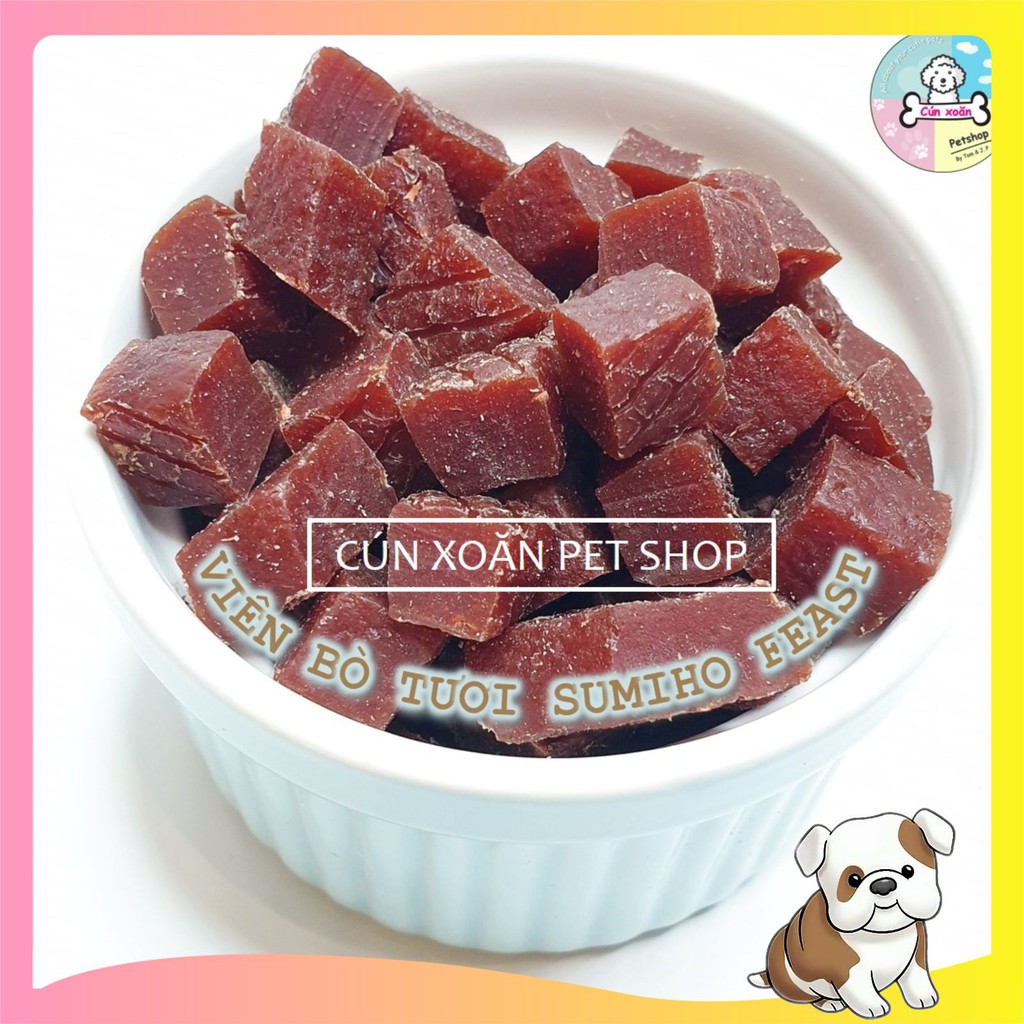 Bánh thưởng cho chó Sumiho Feast (Viên bò tươi) (Túi 100gr) thức ăn cho chó từ 2 tháng tuổi