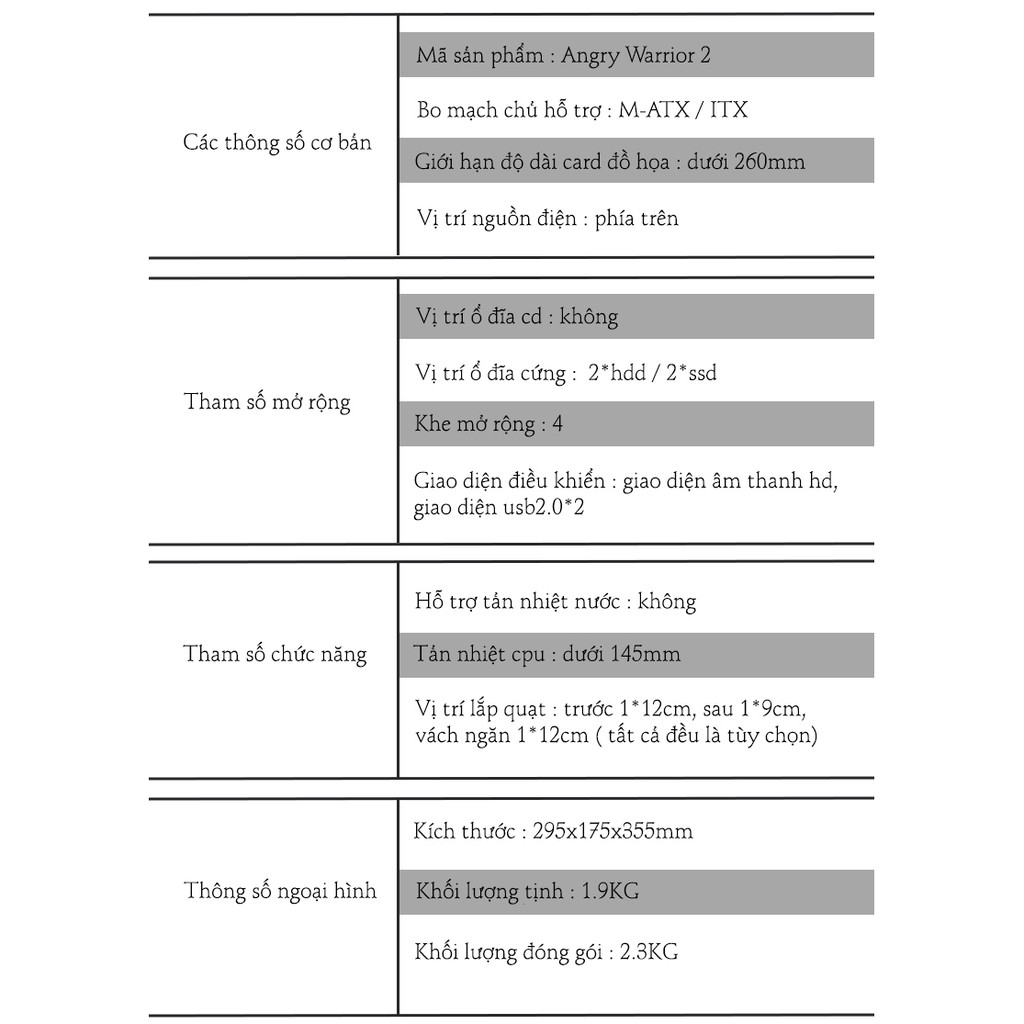 Vỏ máy tính Golden Field X10 Angry Warrior - Hàng chính hãng