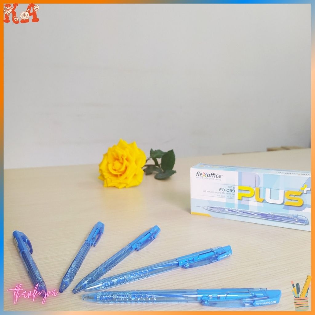5 chiếc bút bi FO-039 Plus mực xanh ngòi 0.5mm