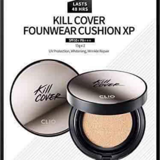 (CÓ BILL MUA HÀNG) Clio Kill Cover Foundwear Cushion Xp Che khuyết điểm + Lõi Refill