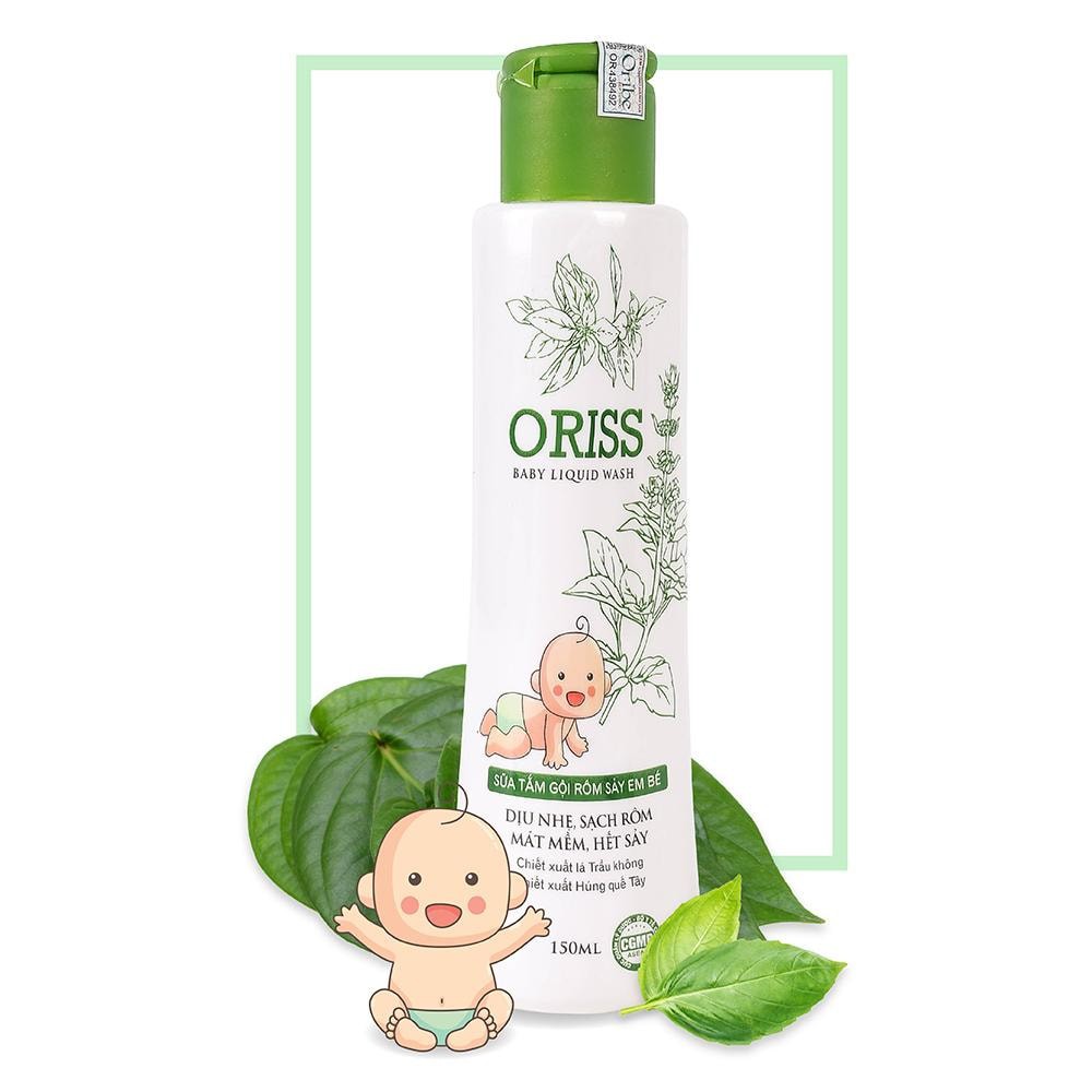 Sữa Tắm Rôm Sẩy ORISS - Giúp giảm rôm sẩy, làm mát da, dưỡng ẩm, kháng khuẩn cho da (Chai 150ml)