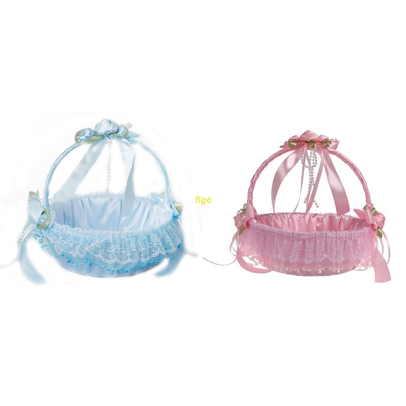 Giỏ Hoa Bằng Ren Nhiều Màu Sắc Dùng Trang Trí Đám Cưới