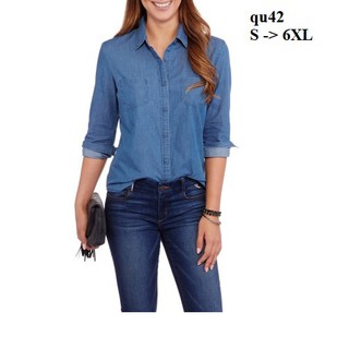 TOP144 SƠ MI DENIM NỮ