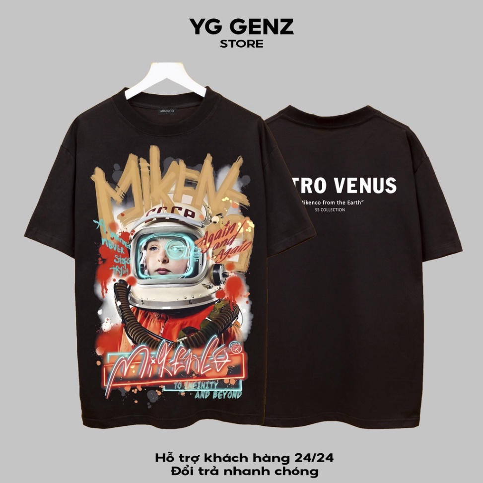 Áo thun tay lỡ MIKENCO 1 YGGENZ shop , Áo thun unisex nam nữ from rộng oversize chất liệu cotton - Hàng mới về