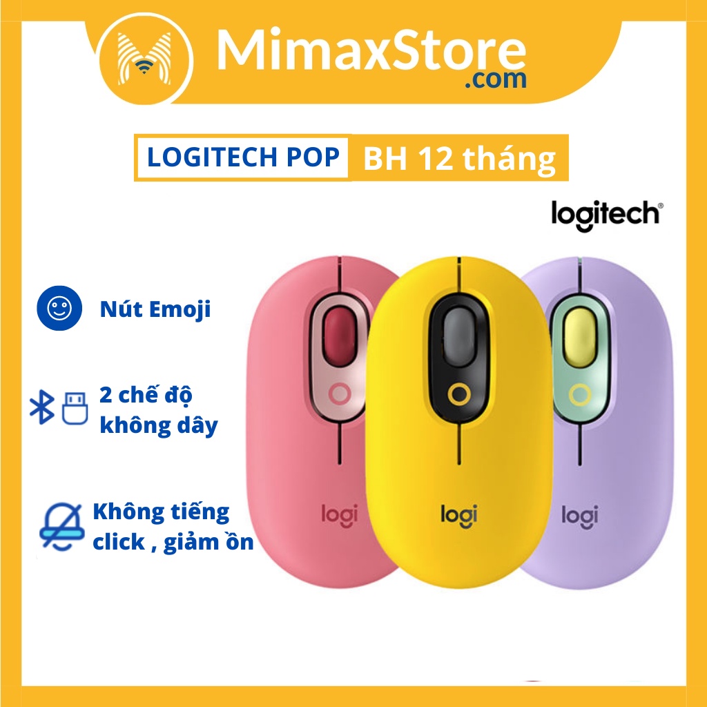 [Hoả Tốc - HCM] Chuột Không Dây Bluetooth Logitech POP Mouse | Hàng Chính Hãng | Bảo Hành 12 Tháng | Mimax Store