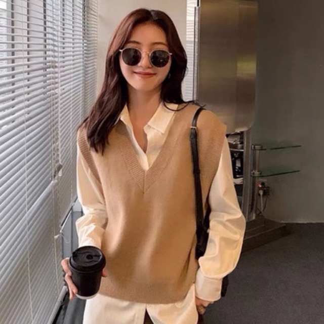 Áo gile nữ cổ tym chất đẹp
