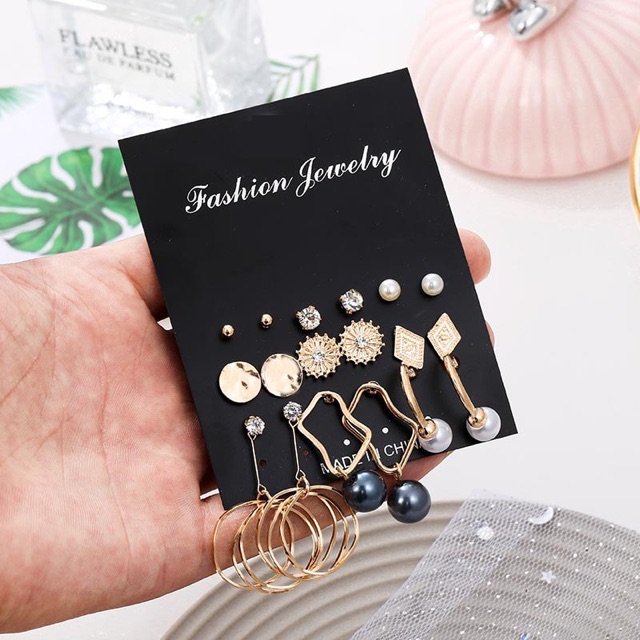 Set 12 đôi Khuyên tai siêu đẹp