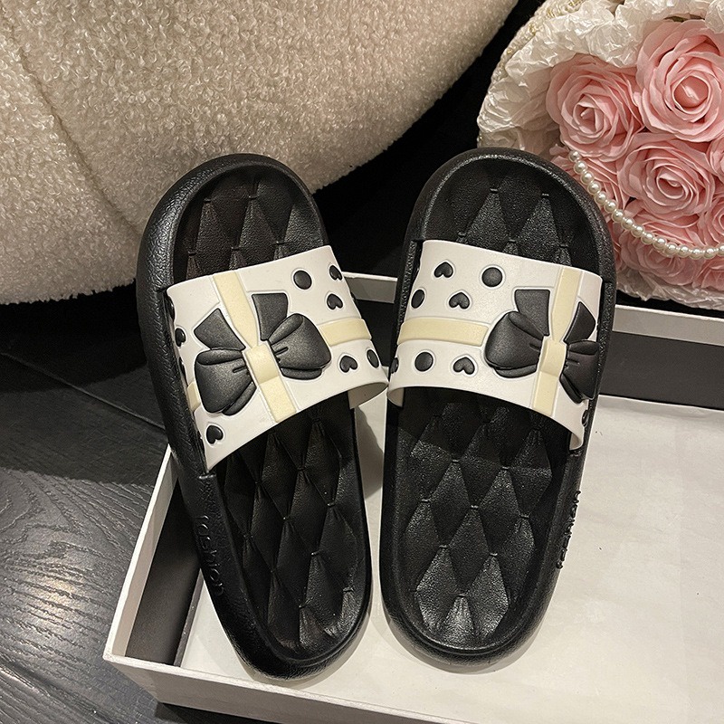 Dép Bánh Mì Xốp Đế Mền Chống Trơn Trợt Hoạ Tiết Nơ Xinh Xắn Dành Cho Bạn Nữ