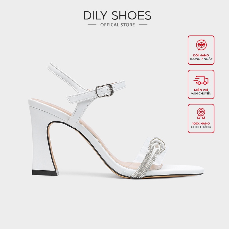 Giày Sandal DILY Quai Mica Thắt Nơ Cao 9cm_AA0241