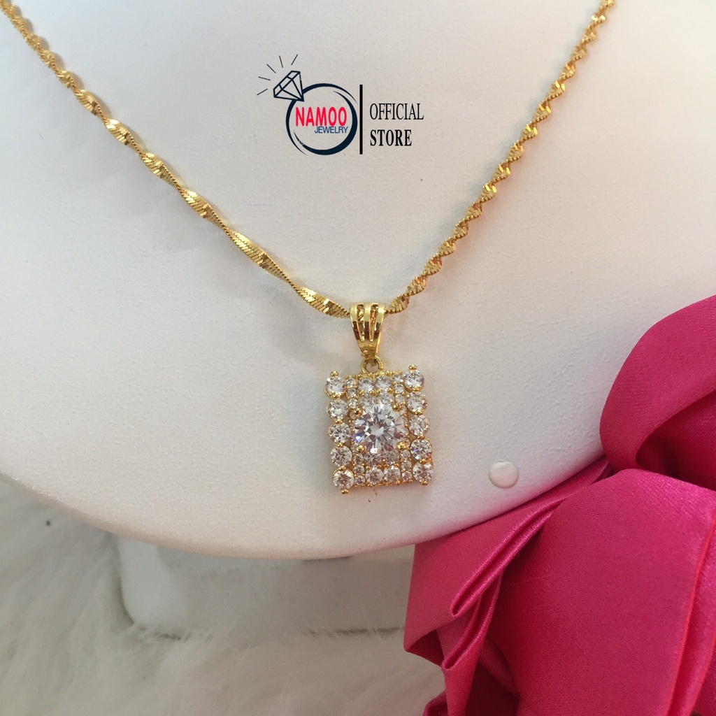 Dây chuyền Mạ Vàng Nữ Đính Đá Trắng Cao Cấp V239 Namoo Jewelry