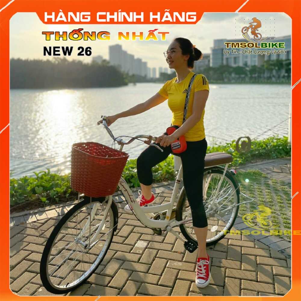 Xe Đạp Mini Nữ Phong Cách Trẻ Trung Năng Động Chính Hãng Thống Nhất Bánh 24 26inch