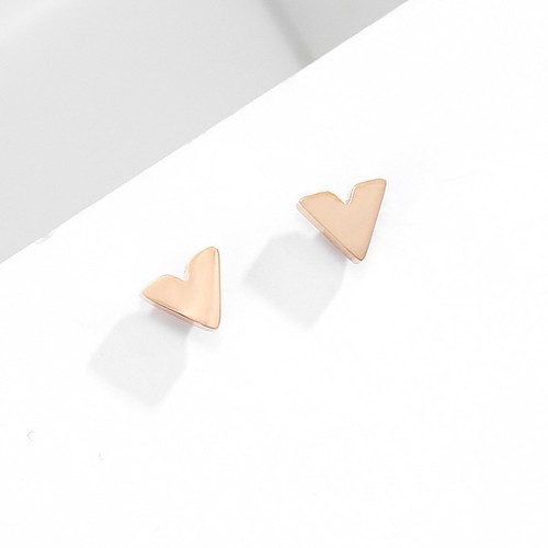 Bộ 3 Đôi Bông Tai Chữ V Titan Ko Đen TT 2690