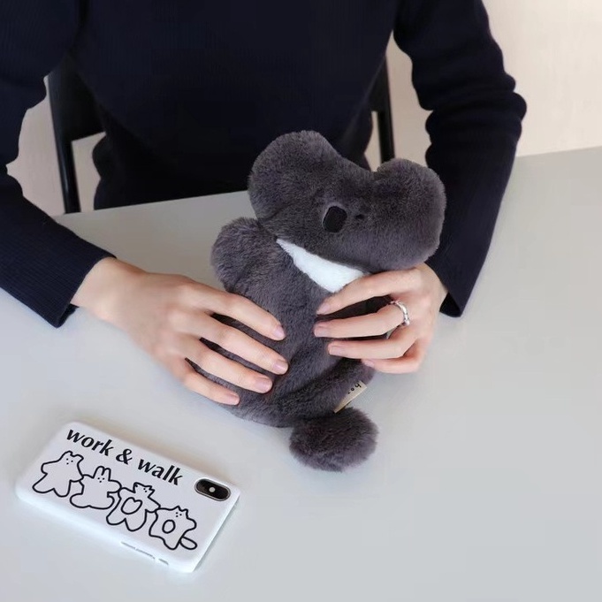 ohaya ∞ ins Plush Koala pencil bag Case Large Capacity coin Cosmetic bag Cute Storage Bag