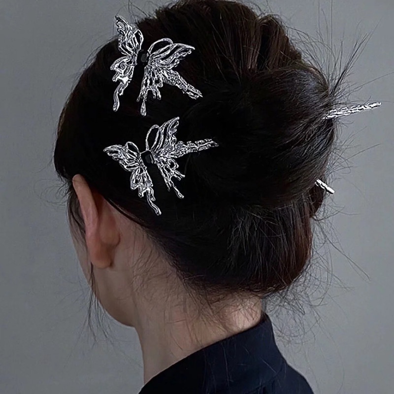 (MớI) Trâm CàI TóC HìNh BướM ĐíNh Đá Xinh XắN