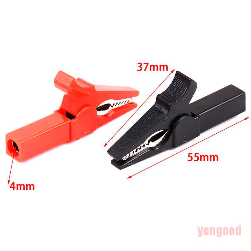 Set 4 kẹp cá sấu 55mm + phích cắm bắp chuối 4mm