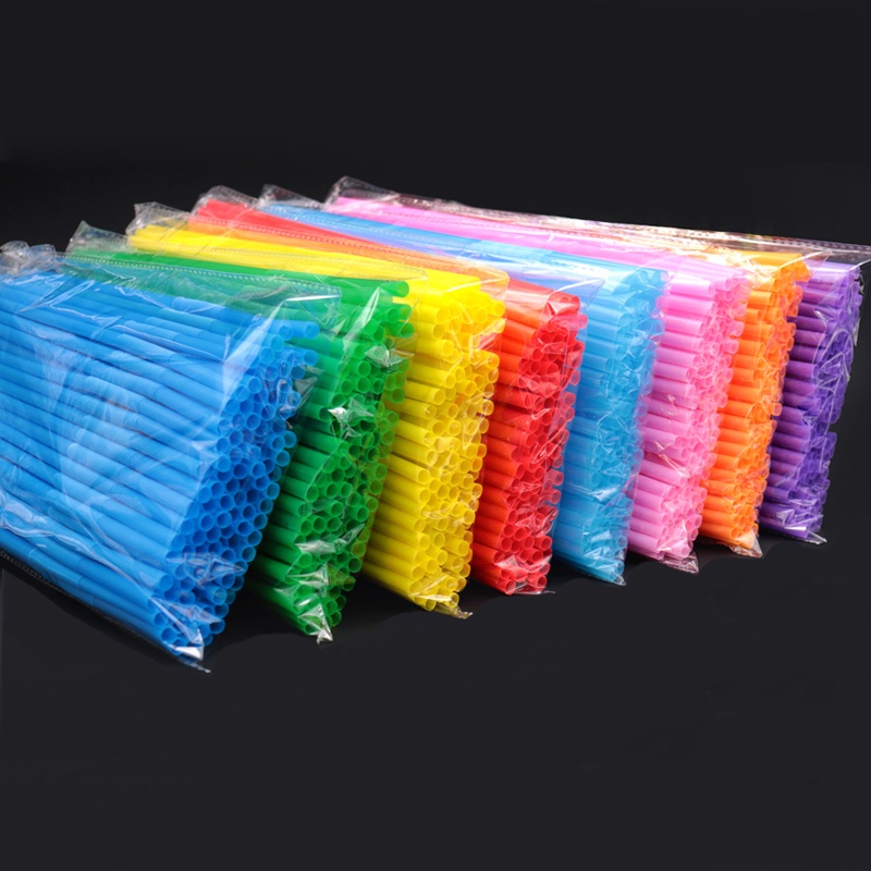 Bộ 100 Ống Hút Nhựa Nhiều Màu Sắc Dùng Cho Các Bữa Tiệc