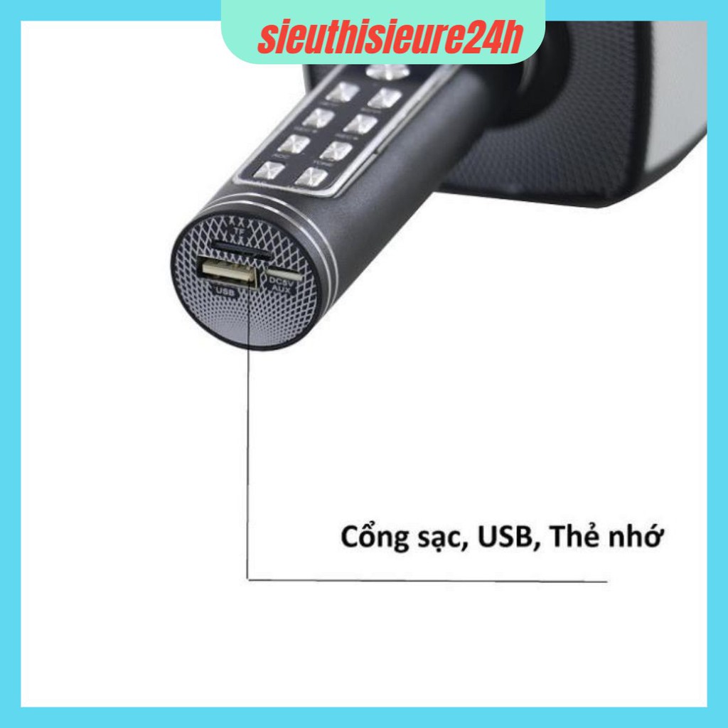 Micro Hát Karaoke Bluetooth ❤️FREESHIP❤️ Mic Hát Không Dây YS91 Tích Hợp Loa, Thẻ Nhớ, Bắt Giọng Chỉnh Tone, Ghi Âm