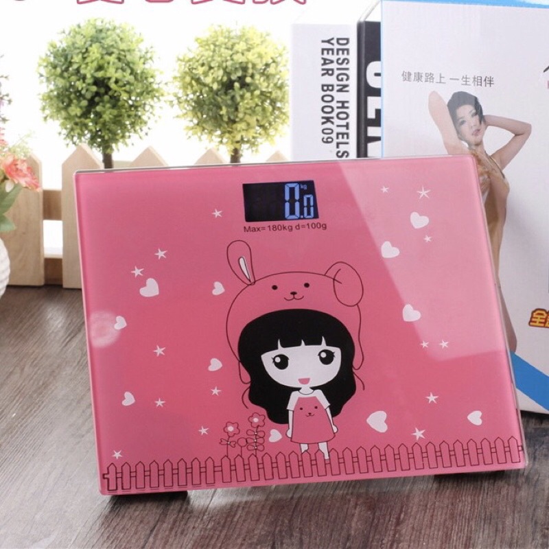 Cân Điện Tử Cân Sức Khỏe Chạy Pin Độ Chính Xác Cao mẫu búp bê đội mũ