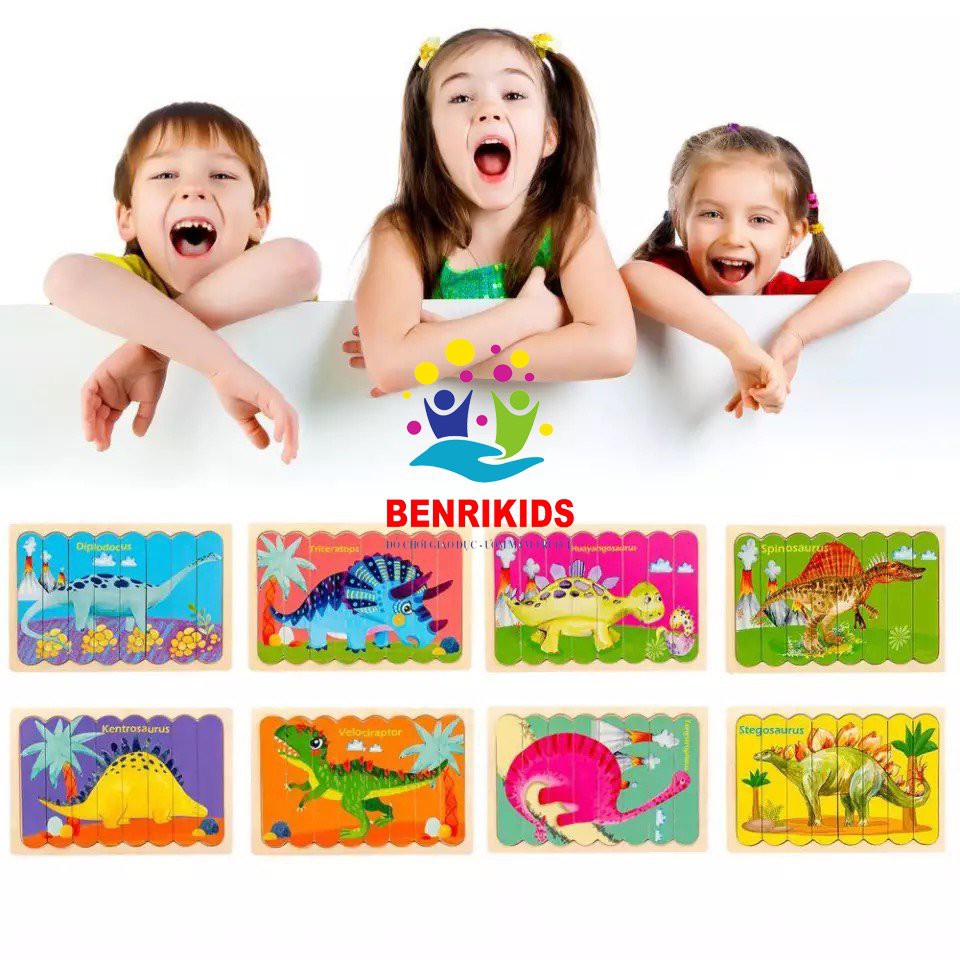 Tranh Xếp Hình Puzzle Que Kem Gỗ Thông Minh In Hình 2 Mặt Loại To Có Chủ Đề Cho Bé Lựa Chọn