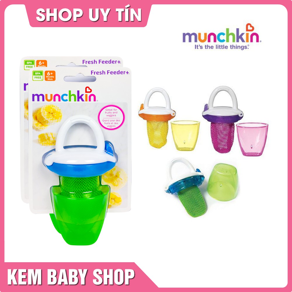 [Chính Hãng] Túi ăn chống hóc có nắp Munchkin - túi nhai ăn dặm chống hóc cho bé