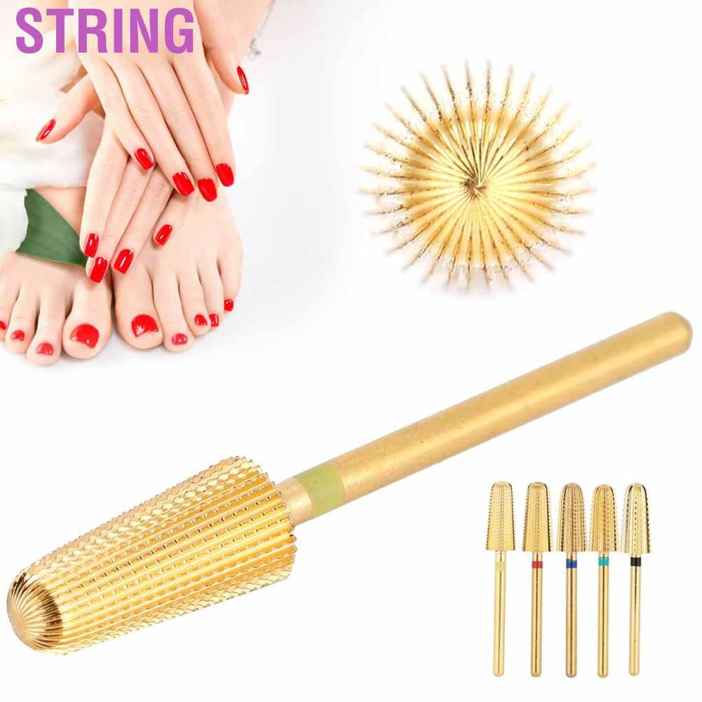 [Hàng sẵn sàng] String Nail Drill Bits 5 in 1 Polishing Grinding Sanding Heads Polisher Accessory