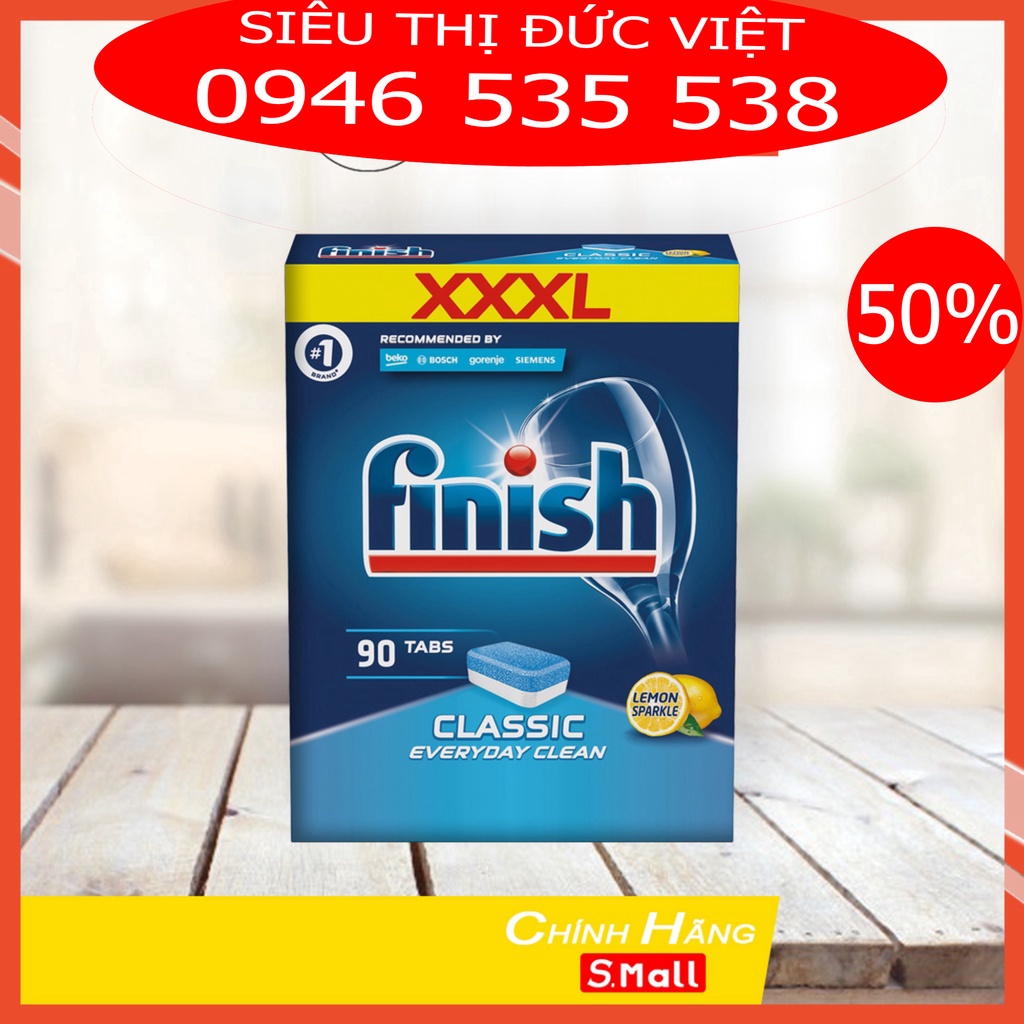 Viên rửa bát Finish Classic 110 viên hoặc 90 viên hương chanh Finish all in one 6 chức năng trong 1