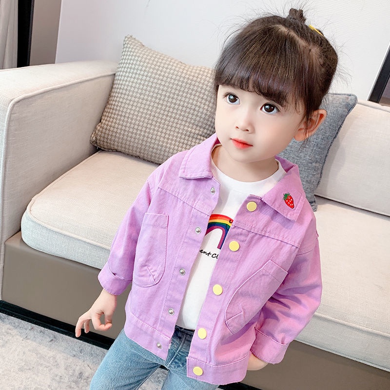 Áo Khoác Denim Thời Trang Xuân Thu Hàn Quốc 2022 Cho Bé Gái