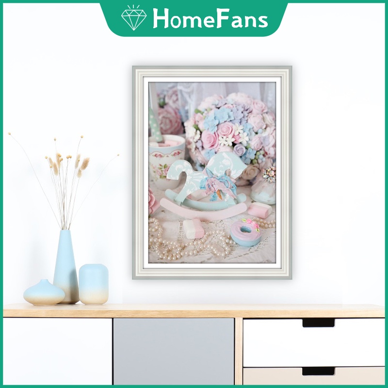 Bộ tranh đính đá 5D họa tiết hoa độc đáo DIY dùng trang trí nhà cửa 30x40