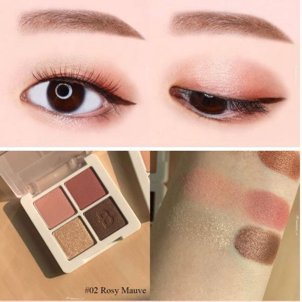 Bảng Phấn Mắt 4 Ô Màu Lấp Lánh Berrisom Real Me Eye Palette 6.7g