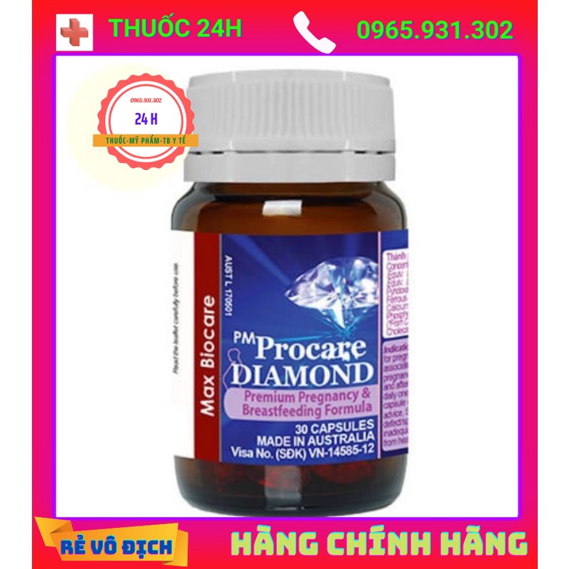 ✅ PM Procare DIAMOND Vitamin Tổng Hợp Giúp Mẹ Bầu Có Một Thai Khỏe Mạnh [Hàng Nhập Khẩu Chính Hãng Từ Úc]