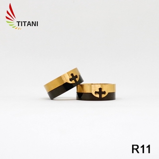 Nhẫn nam titanium 2 mảnh lạ mắt