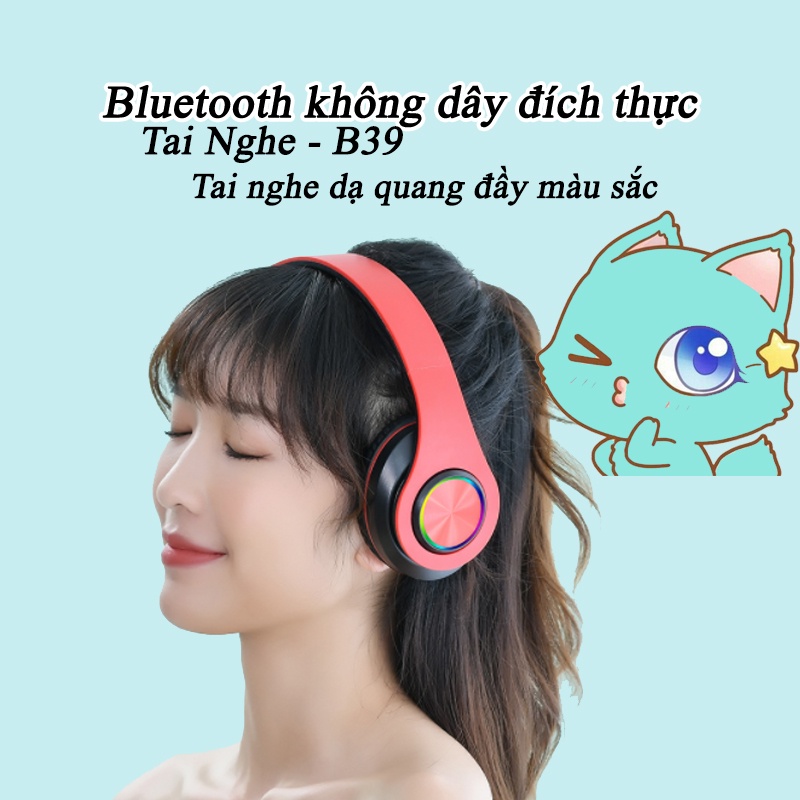 Tai Nghe Chụp Tai Bluetooth B3 Pro,Headphone có mic, Bass Cực mạnh có hỗ trợ thẻ nhớ,Gam màu thanh xuân,Bảo Hành 1 Năm