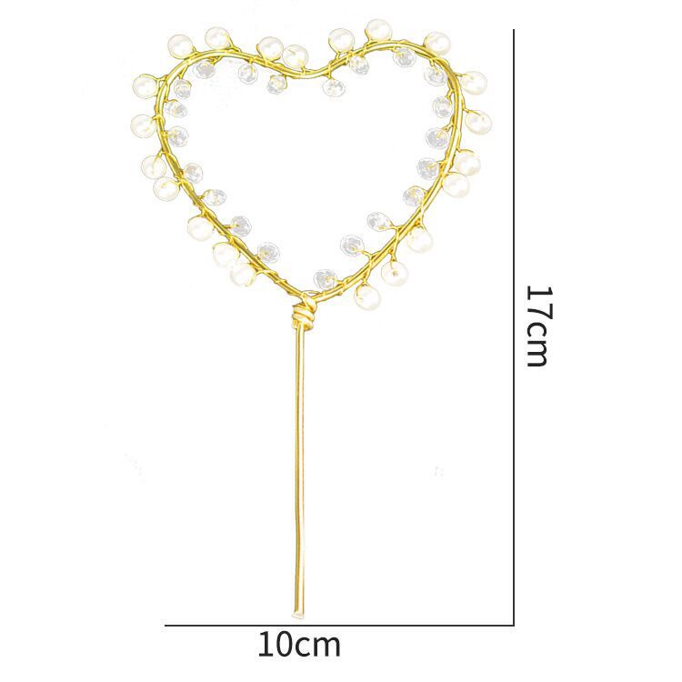 Topper Cắm Trang Trí Bánh Kem Có Đèn LED Hình Trái Tim