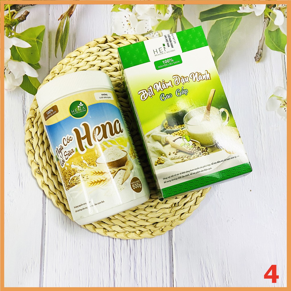 [Combo Mẹ Sau Sinh] Ngũ Cốc Lợi Sữa + Mầm Đậu Nành Tăng Vòng 1 HENA 500G [Giúp Sữa Về Nhiều Săn Chắc Vòng 1] | BigBuy360 - bigbuy360.vn