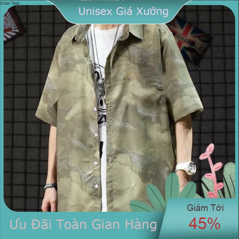 Áo Sơ Mi Tay Ngắn Unisex Cổ Bẻ Phông Cách Hàn Quốc Freesize