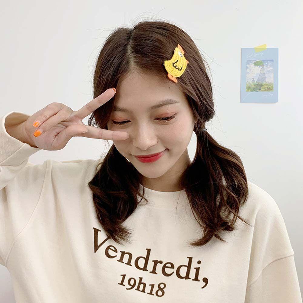 Kẹp Tóc Hình Động Vật Bằng Len Phong Cách Hàn Quốc Thời Trang WMES15H