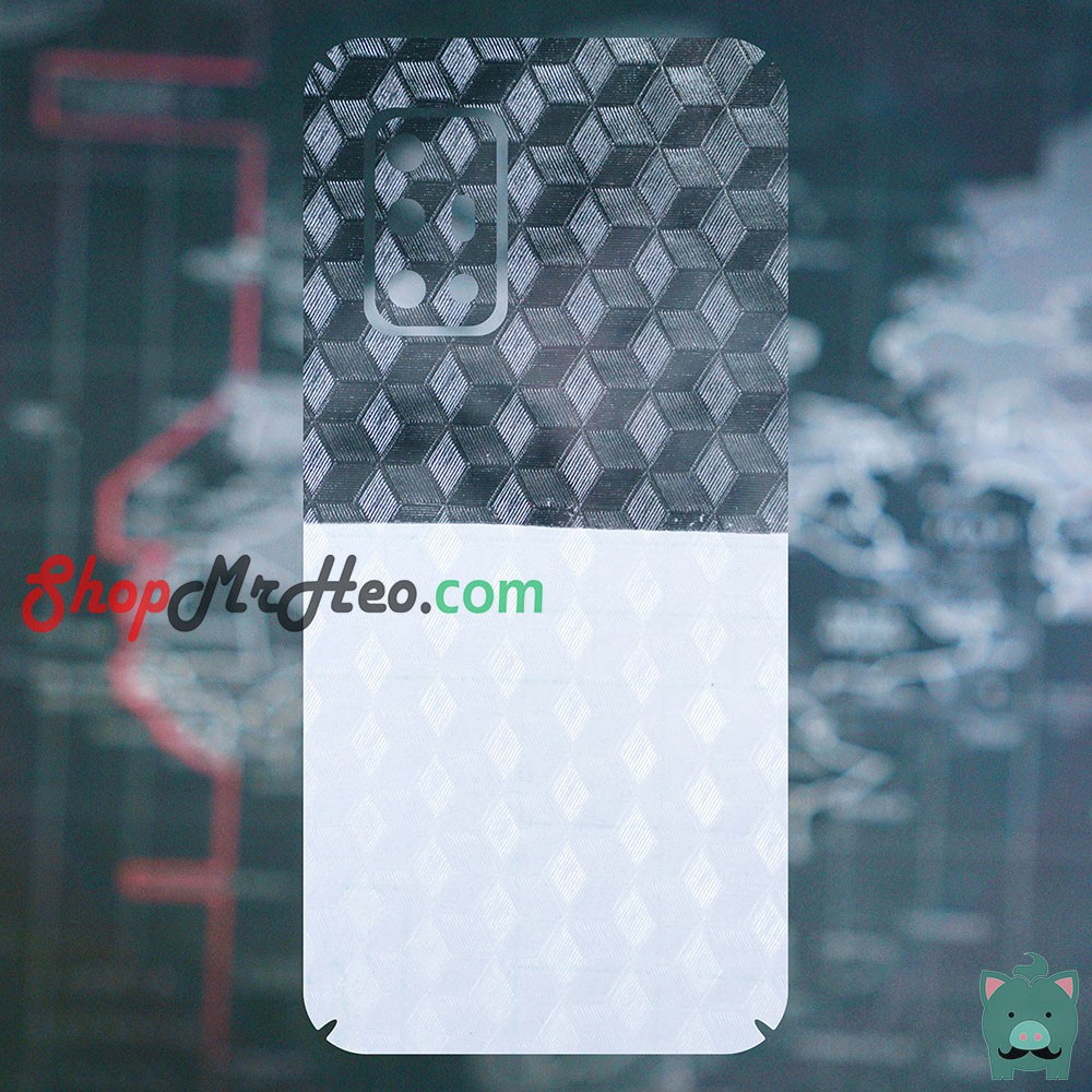 Skin Dán Mặt Sau Lưng Vân 3D Vivo V19 - V19 Neo - Carbon, Hình Hộp, Nhám, Vân Da