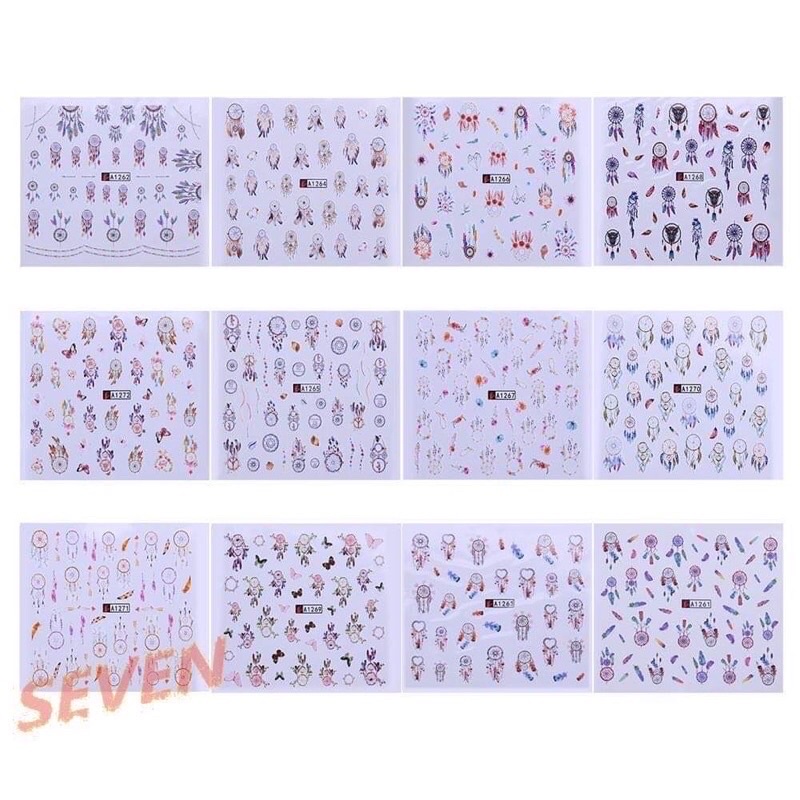 Sticker Sét 12 hình dán móng siêu đẹp rẻ