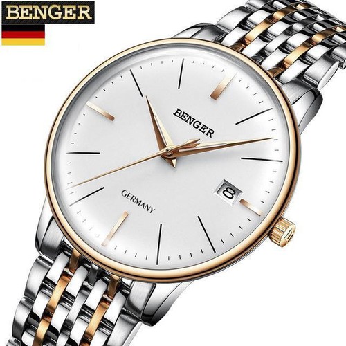 Đồng Hồ Nam-Đồng Hồ Thời Trang BENGER Dây Thép Không Gỉ - Hiển Thị Lịch Cao Cấp