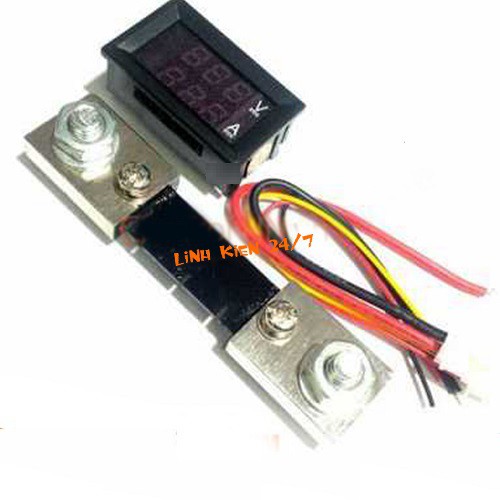 Bộ Đồng Hồ Đo Dòng, Đo Áp 0-100VDC 100A Có Trở Shunt Đi Kèm