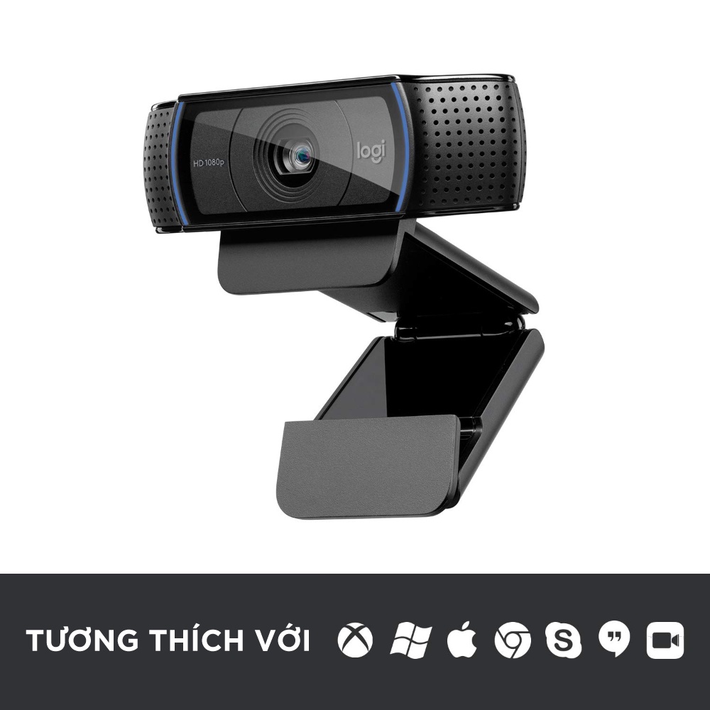 [Mã ELMALL10 giảm 10% đơn 500K] Webcam Logitech C920 Pro Full HD 1080p 30FPS - mic kép to rõ, tự động lấy nét HD