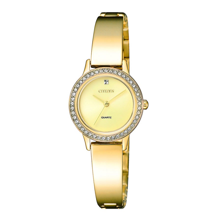 Đồng Hồ Nữ Citizen Đính Đá Swarovski Dây Thép Không Gỉ EJ6132-55P - Mặt Vàng