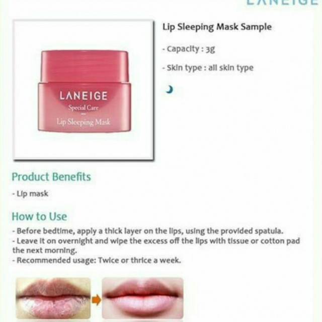 (hàng Mới Về) Mặt Nạ Ngủ Cho Môi Laneige 3g Tiện Dụng Khi Đi Du Lịch | BigBuy360 - bigbuy360.vn