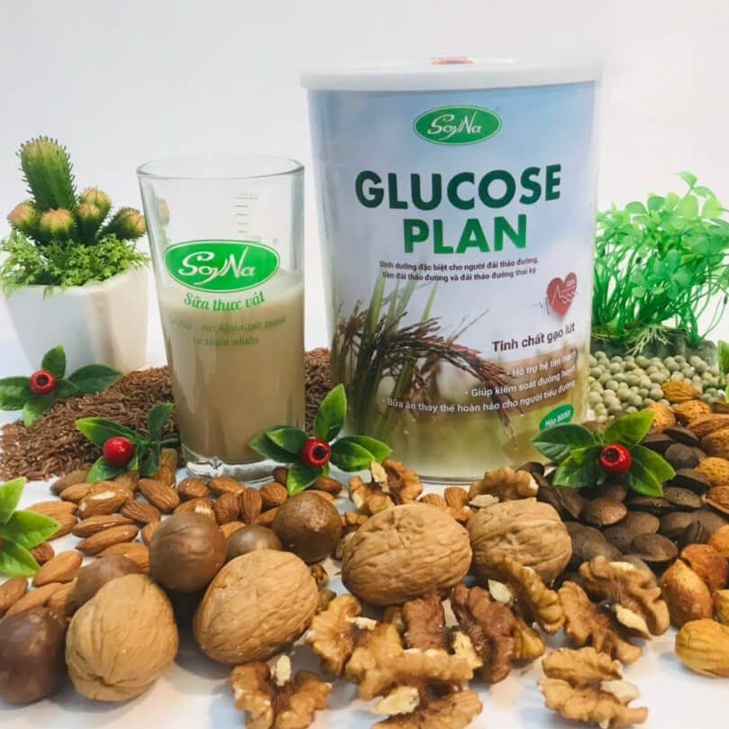 Sữa Thực Vật Glucose Plan Soyna 800g tặng kèm 1 hộp Sữa Hạt Thực Dưỡng dành cho người tiểu đường và 1 gói Sữa Hạt